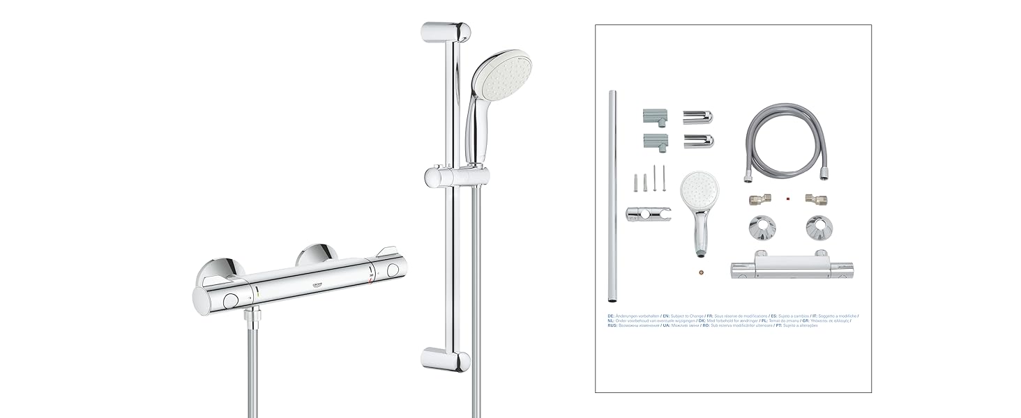 Змішувач для ванни Grohe Grohtherm 800 з термостатом, хром, 34567000 (S-Anschlüsse)