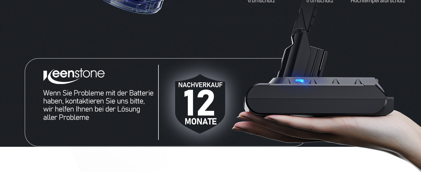 Акумулятор Keenstone V8 8000mAh для пилососа Dyson SV10 V8 (Absolute, Animal, Motorhead, Fluffy) + 3 фільтри
