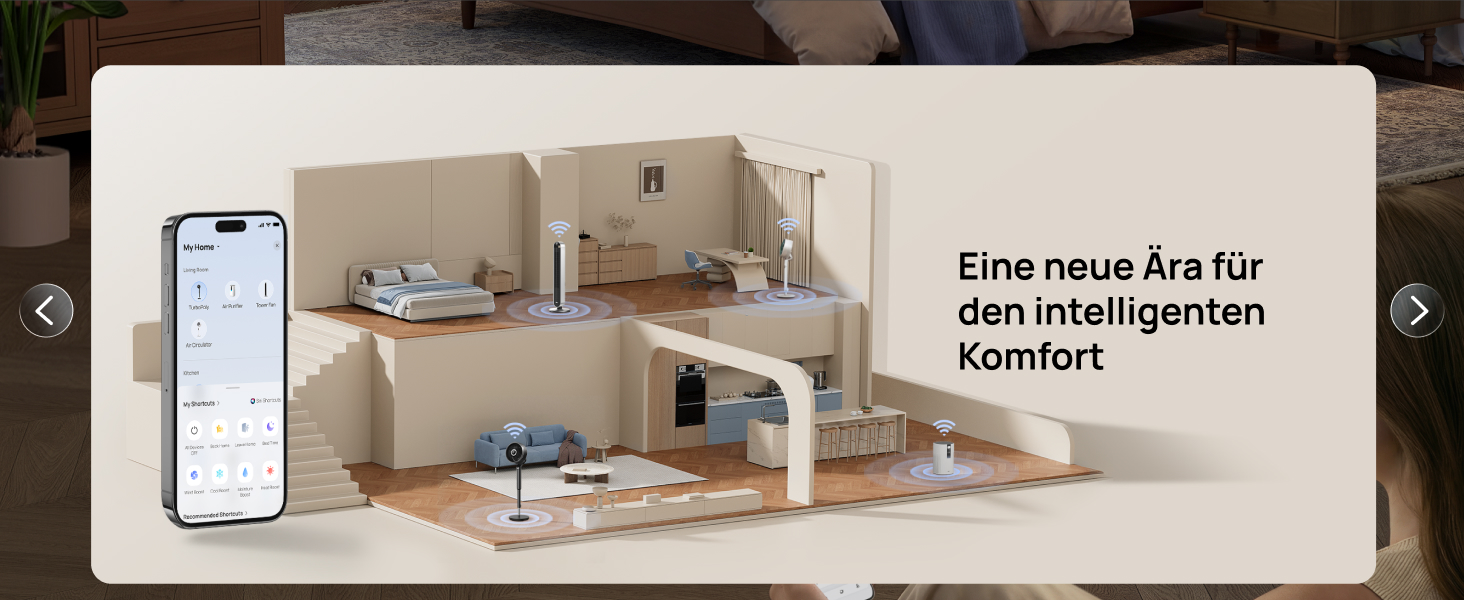 Вентилятор кімнатний DREO Smart-Ventilator: Охолодження, 150° осциляція, DC мотор, 12 режимів, пульт, таймер 12 год