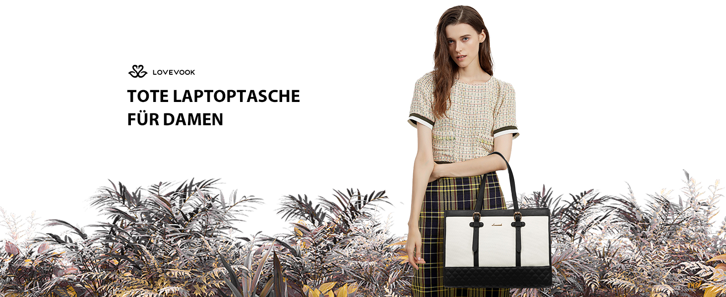 Сумка для ноутбука LOVEVOOK 15.6 дюймів, жіноча, для роботи, навчання, офісу, університету, чорна