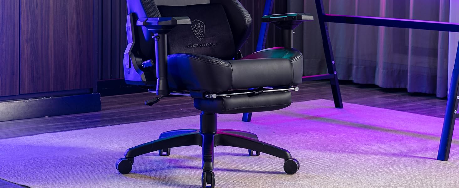 Ігрове крісло Dowinx Gaming Chair 4D підлокітник ергономічне макс 400 кг чорне