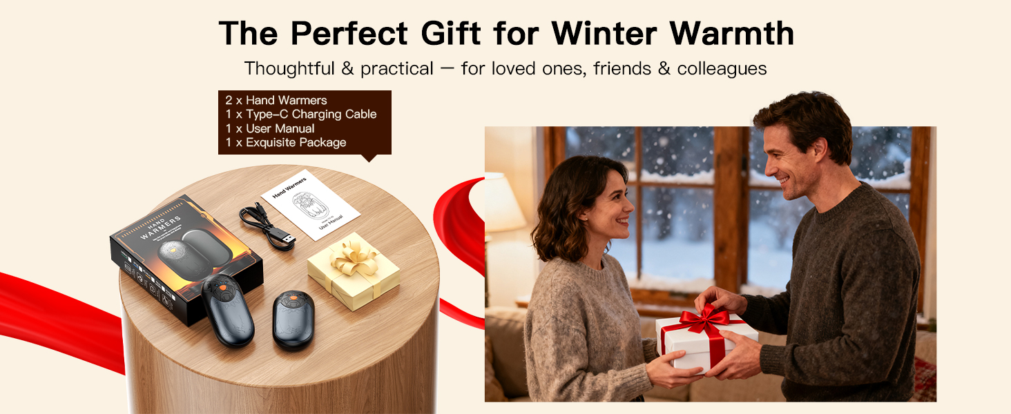 Електричний гріє для рук 2 шт. | Перезарядний кишеньковий гріє з 3 режимами нагріву, 6000mAh | Для жінок, чоловіків, кемпінгу, полювання, гольфу (Сірий)