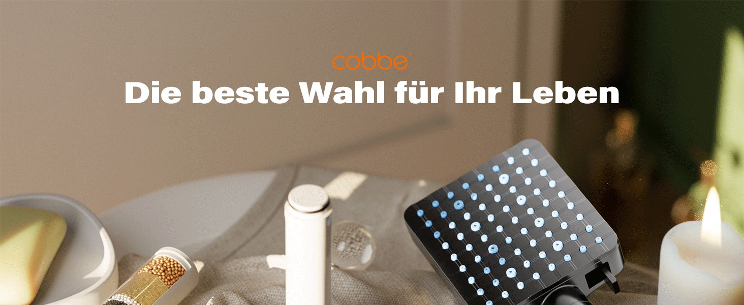 Фільтр для душу Cobbe з шлангом, високонапірна ручна лійка з 20-ступеневою фільтрацією, економна лійка з 6 режимами, підвищує тиск води, для жорсткої води (Q7.schwarz01)