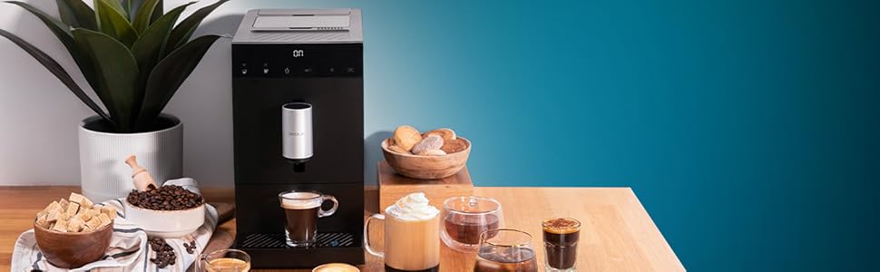 Кавомашина автоматична Cecotec Cremmaet Compact Steam: 19 бар, 1350 Вт, з капучинатором, термоблок, 1.1 л, для зерен