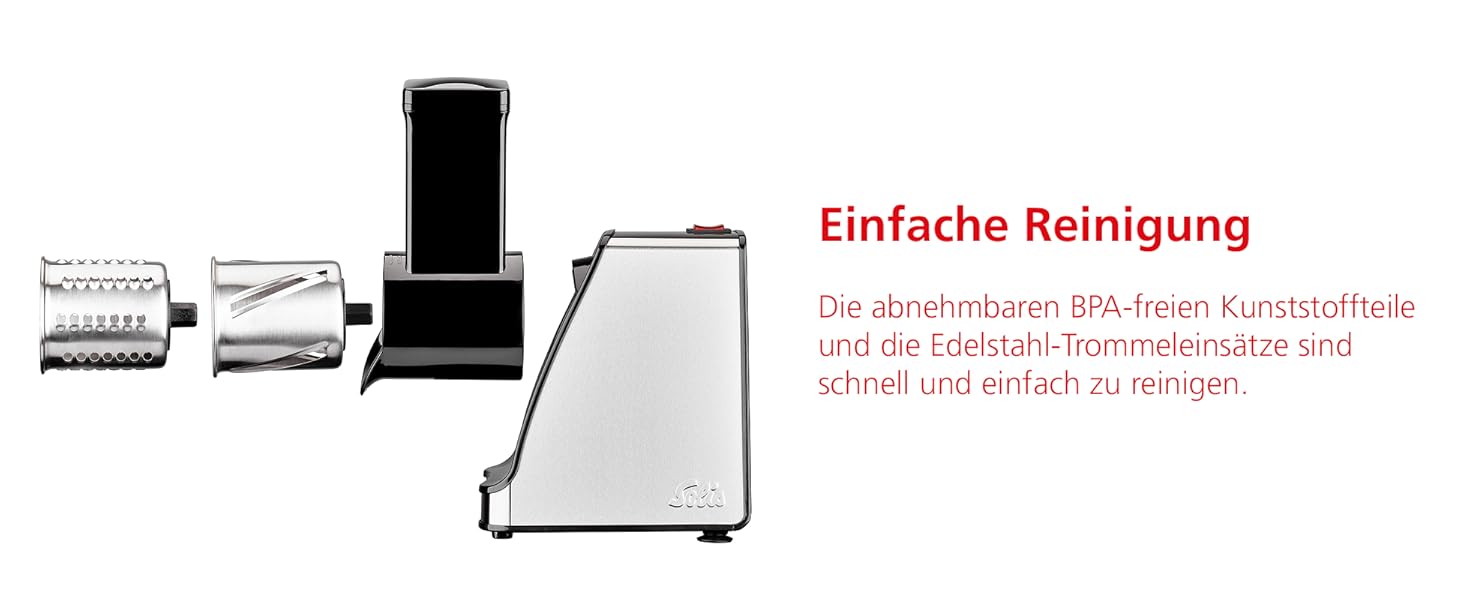 Електричний овочевий слайсер Solis Slice & More 8401 - 5 насадок, нержавіюча сталь, 350 Вт