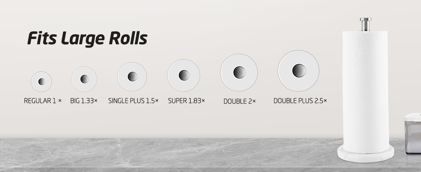 Тримач для паперових рушників KES мармурова підставка, стійкий диспенсер із нержавіючої сталі SUS304, 14 см, KPH100S14B-2