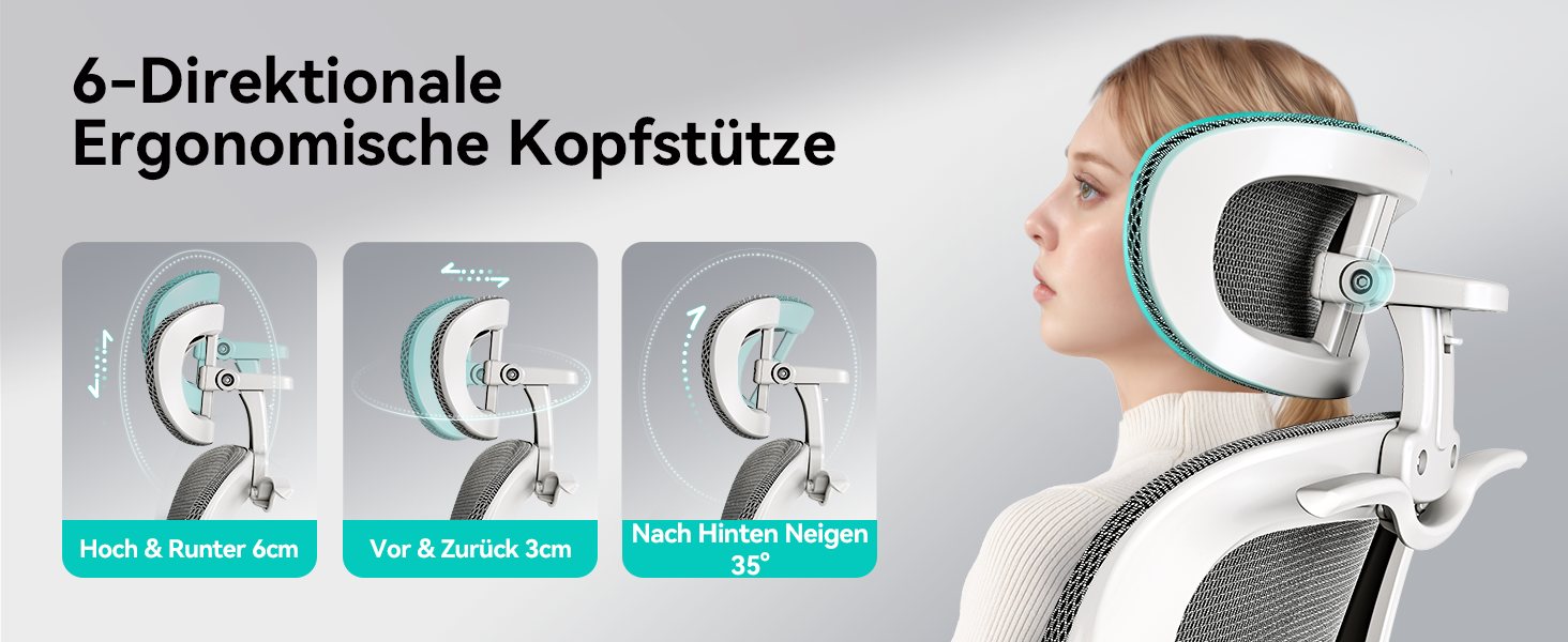 Офісне крісло LarkLeaves з ергономічною спинкою, регульованими підлокітниками, підставкою для попереку та підголівником. Максимальне навантаження 140 кг, сірий колір.