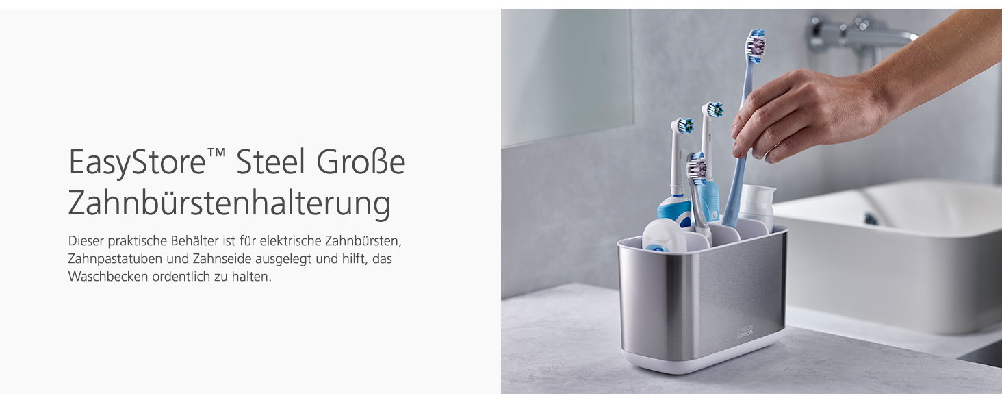 Набір для ванної кімнати Joseph Joseph Bathroom Beauties: миска, дозатор мила та органайзер для зубних щіток, нержавіюча сталь