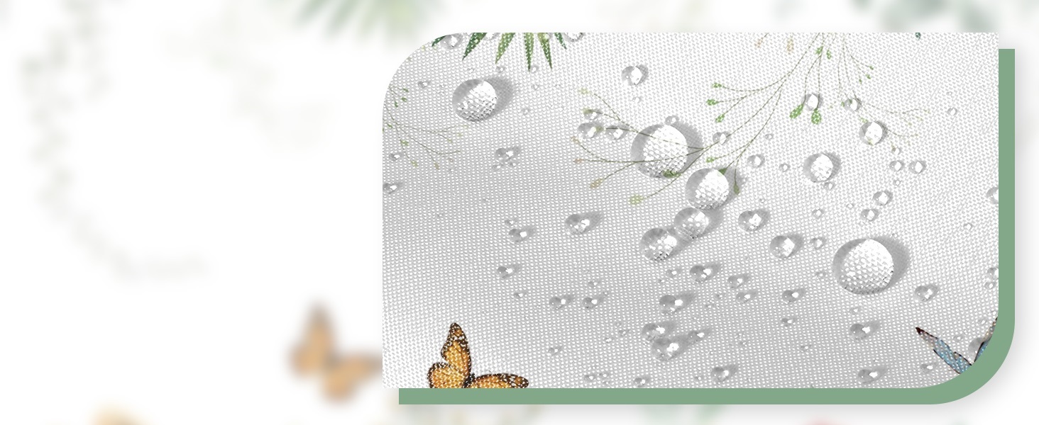 Штора для душу 180x220 см, Антигрибкова, з тропічним дизайном (пальмові листя, евкаліпт, гриби), водонепроникна, поліестер, для ванної кімнати, з 12 гачками, зелена