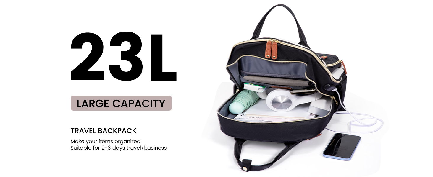 Рюкзак LOVEVOOK для дівчат та хлопців, 15.6 дюймів, водонепроникний, з відділенням для ноутбука, для школи, подорожей, роботи, легкий, чорний, бежевий, коричневий, шкіряний (PU)