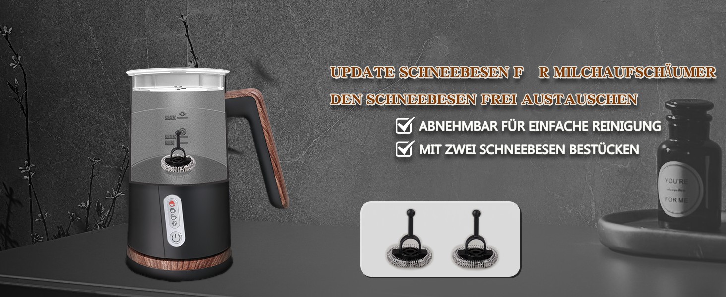 Електричний спінювач молока 4-в-1 – спінювач молока, нагрівач молока з автоматичним відключенням, білий (чорний)