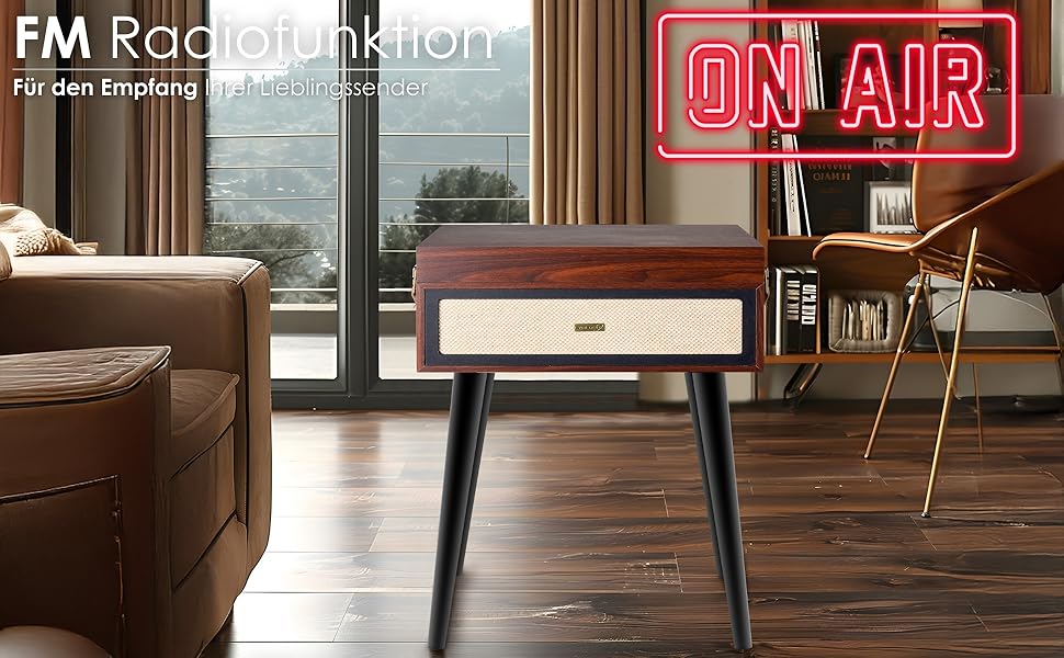 Ретро вініловий програвач із підставкою, Bluetooth, FM-радіо, USB, динамік Full Range, AUX, MicroSD, портативний програвач платівок у валізі на ніжках
