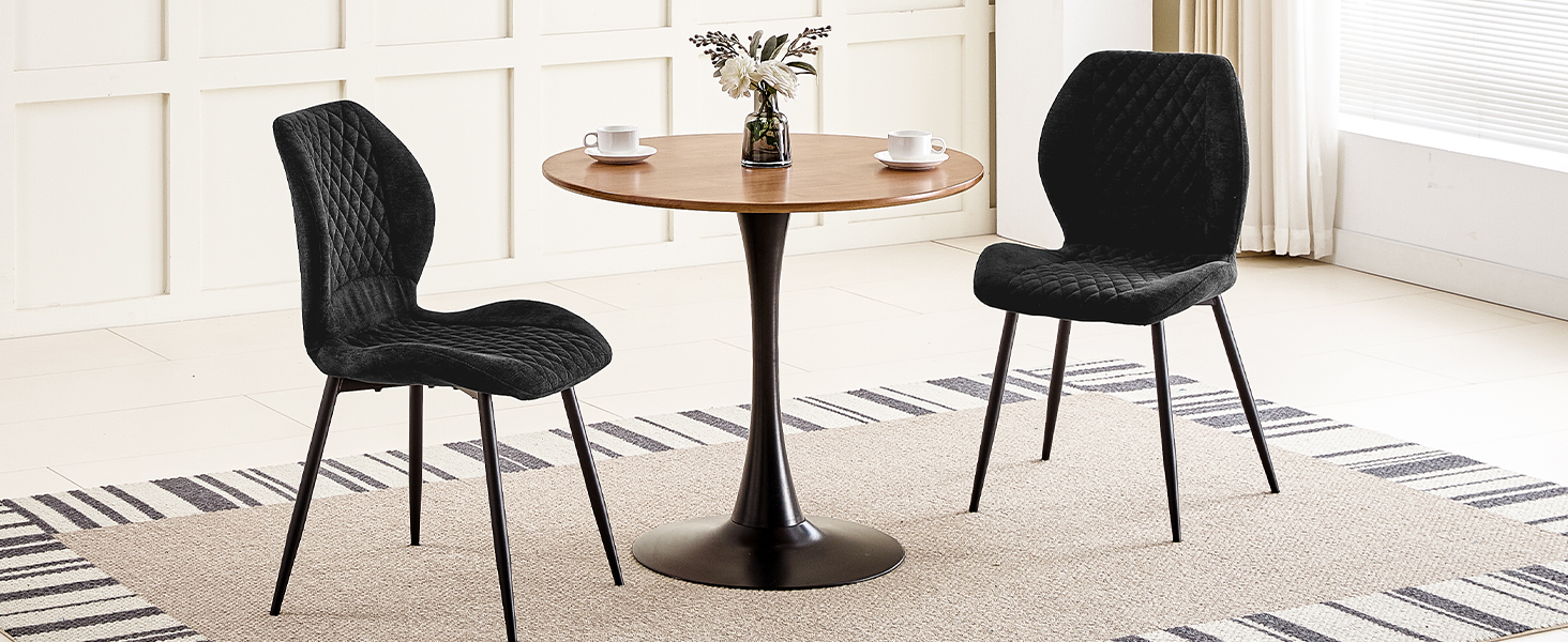 Набір з 4 оббивних ергономічних стільців для їдальні, кухні, вітальні, ресепшену, коричневого кольору