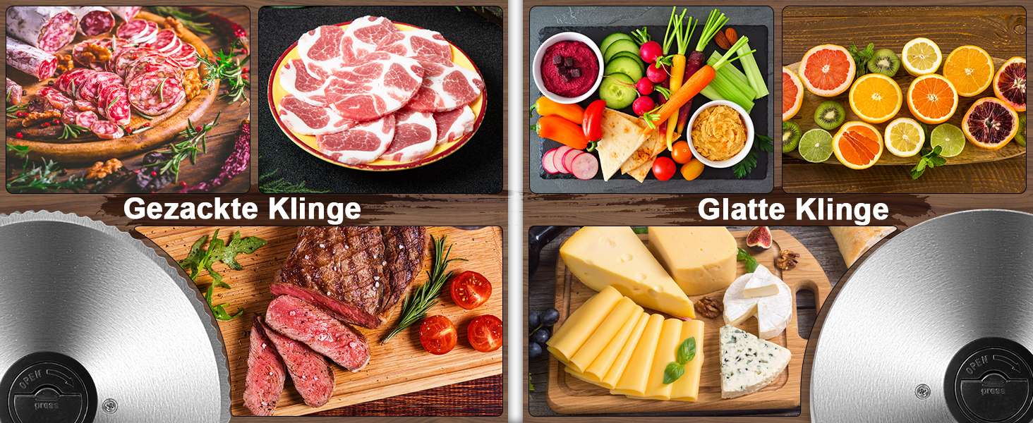 Електричний слайсер YASHE SL-518 - 250W, з регулюванням товщини 0-15 мм, 2 леза з нержавіючої сталі, безпечний, з присосками