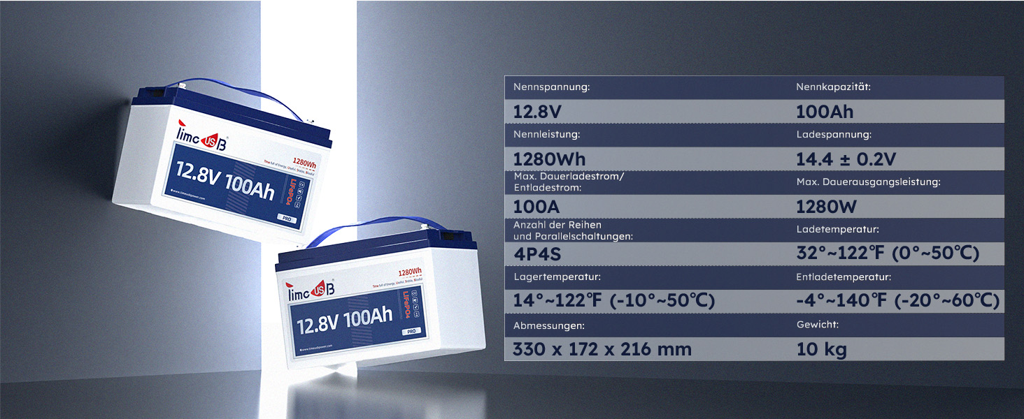 LiFePO4 акумулятор Timeusb Pro 12V 100Ah 640Wh з BMS 50A, літій-залізо-фосфатна батарея