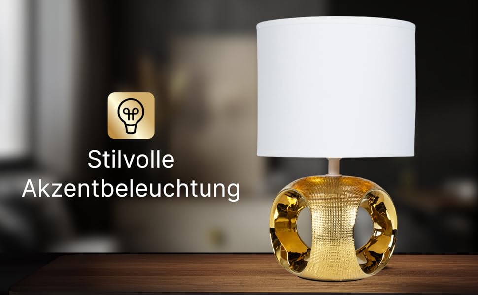 ARTE LAMP LED лампа настільна – класична декоративна хромована настільна лампа з білим тканинним абажуром для вітальні та спальні – з кабелем, хром, білий (золотий, білий)