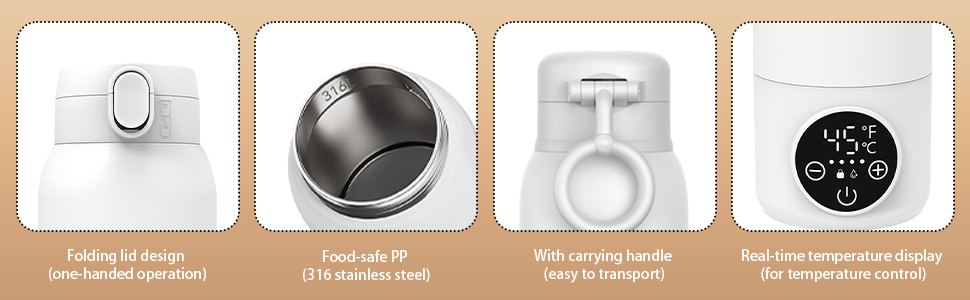 Мобільний підігрівач для пляшечок Baby, 500 мл, 100 Вт, акумулятор 11000 мАг, для подорожей та авто