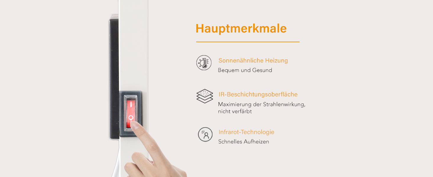 Інфрачервовий обігрівач Byecold 300 Вт з підставками, інфрачервовий електрообігрівач, енергозберігаючий, з захистом від перегріву, білий