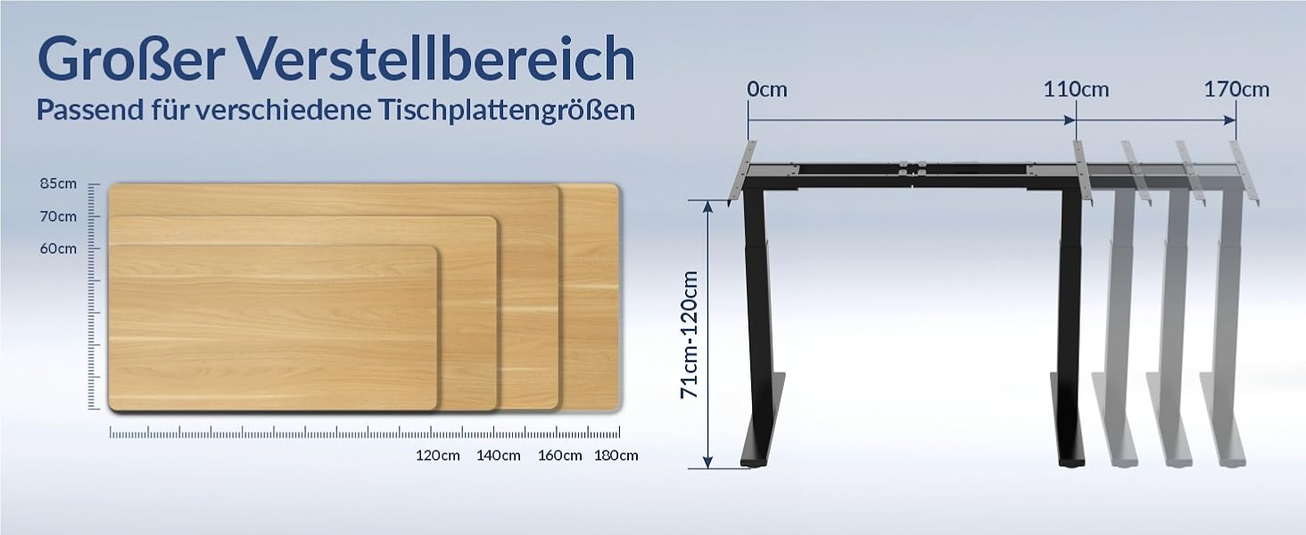 Електричний столик для роботи з регулюванням висоти ALLDREI, 2 мотори, Type-C порт, 4 пам'яті, телескопічний, чорний