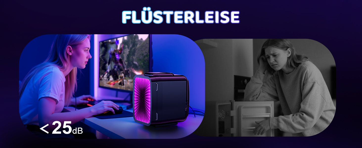 Міні-холодильник LIGIANT MF01C на 4л з підсвіткою (7 режимів), функція охолодження та підігріву, AC/DC, для авто, офісу та геймерської кімнати, чорний