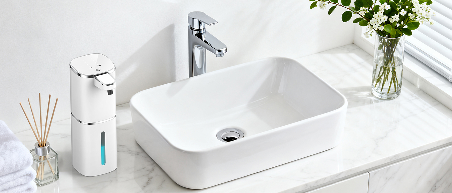 Автоматичний дозатор мила, 380 мл, електричний, з датчиком, USB, водонепроникний, для кухні, ванної, школи, готелю, сріблястий