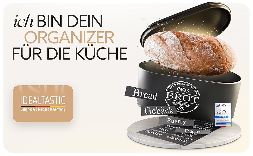 IDEALTASTIC® Преміум Коробка для зберігання картоплі [3 шт] | Набір для зберігання картоплі, цибулі та часнику з 360° вентиляцією | Чорний