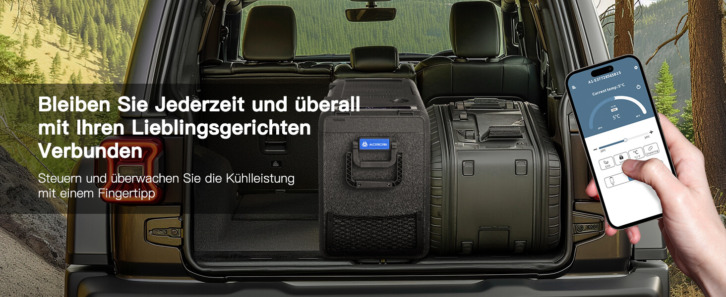 Автомобільний компресорний холодильник AAOBOSI 58L (-20°C/+20°C) з USB, 12/24V/230V для авто, вантажівок, човнів, кемпінгу та риболовлі, чорний