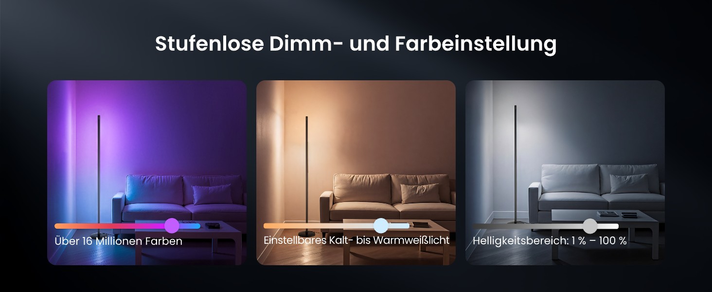 SwitchBot Matter RGBICWW Настільна лампа для вітальні та спальні, димується, з підтримкою Apple Home, Alexa, Google Home, керування через APP, музичні та сценарні режими, чорна LED лампа