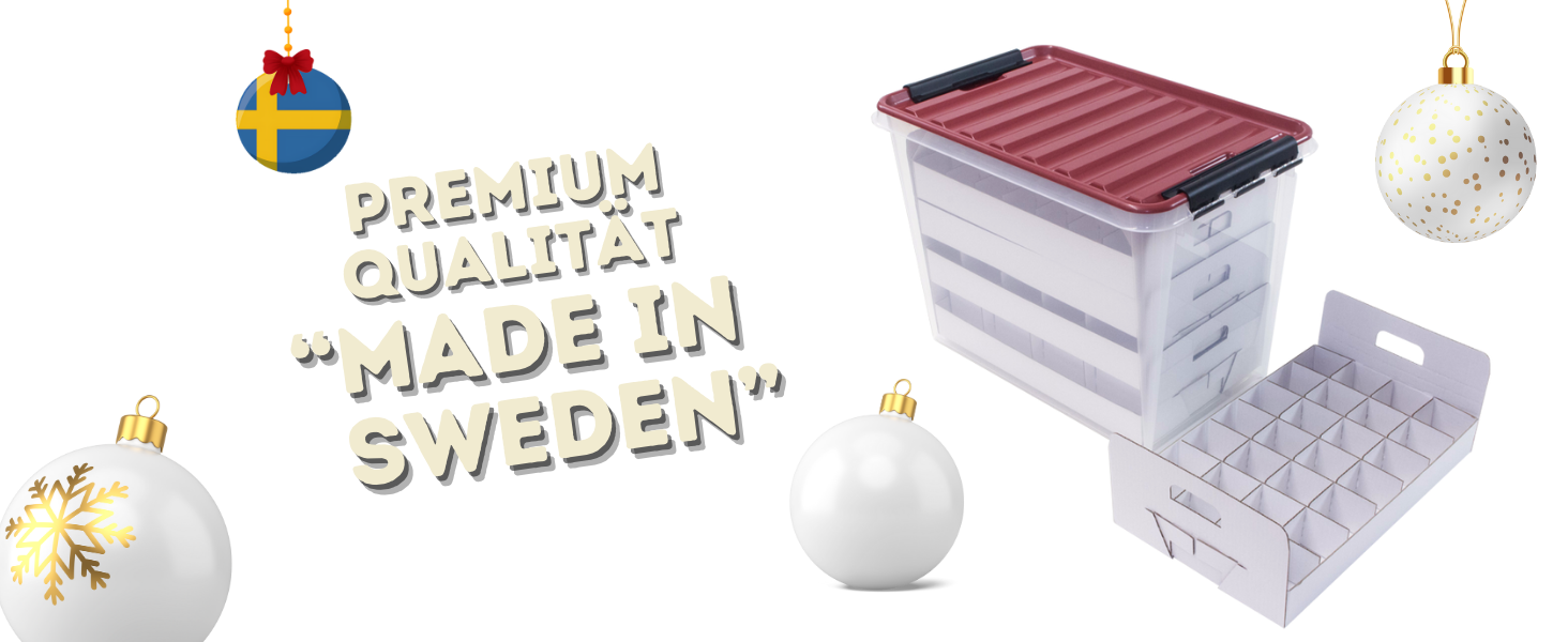 Коробка для новорічних кулі - ялинкових прикрас та декору (61 літр), червона