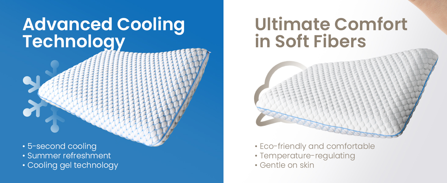 Ортопедична подушка з піною з пам'яті для тих, хто спить на животі та на спині, 40x60 см, 5.7 см, ультратонкий, синьо-білий, знімний чохол