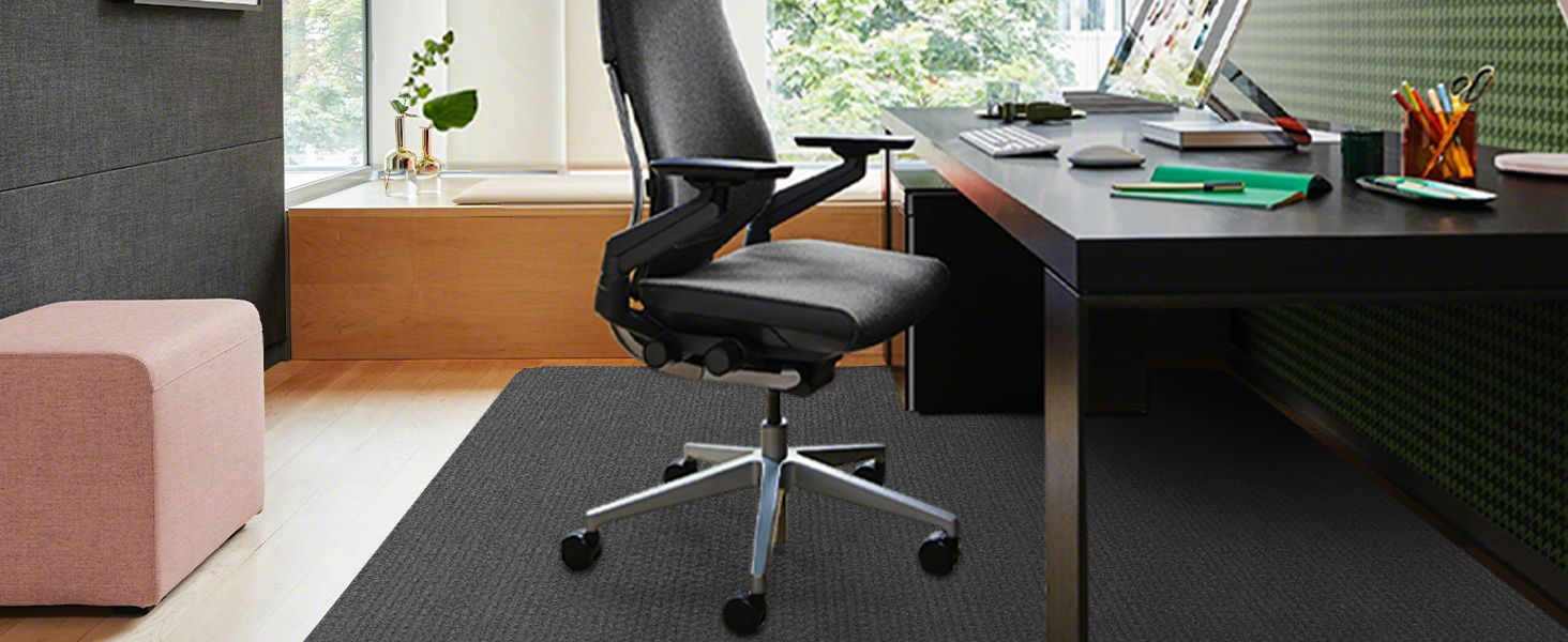 Килимок під стілець | 90x140 см | Захист для підлоги | Килимок для офісного стільця | Чорний