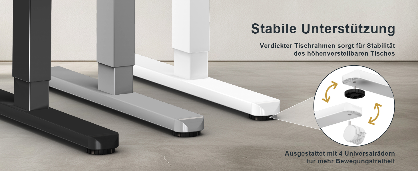 Електричний регульований стіл Flamaker з телескопічною основою та пам'яттю, білий