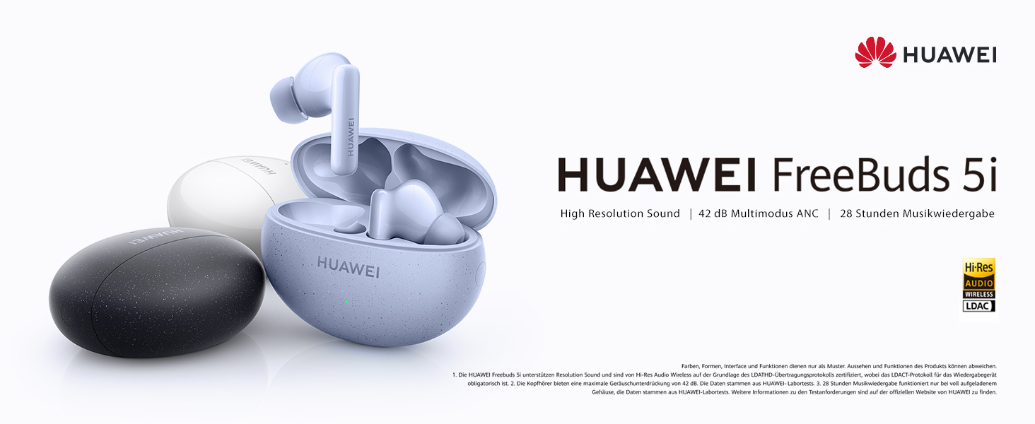 Навушники HUAWEI FreeBuds 5i TWS, звук високої роздільної здатності, шумозаглушення, 28 годин, водонепроникний, синій