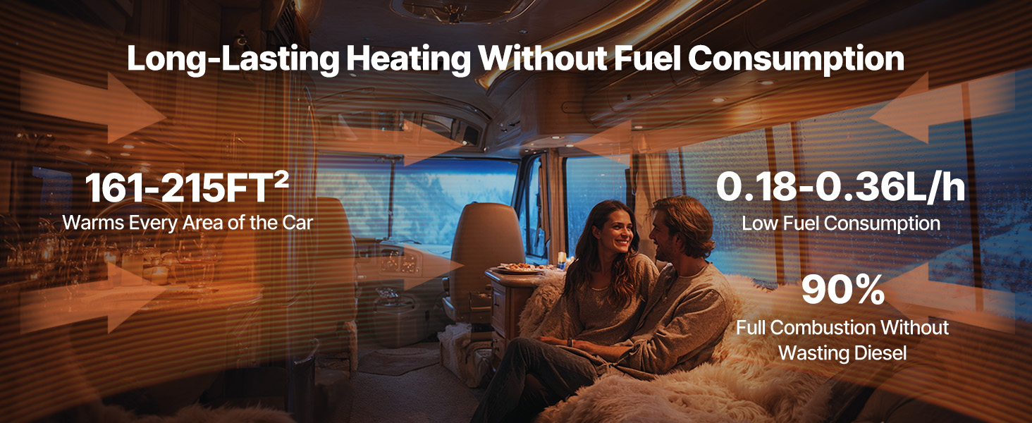 Електрична дизельна пічка опалення VEVOR 12V, 8kW, для авто, RV, човнів, вантажівок, будинків на колесах, автобусів, з вихлопним патрубком (1 вихід)