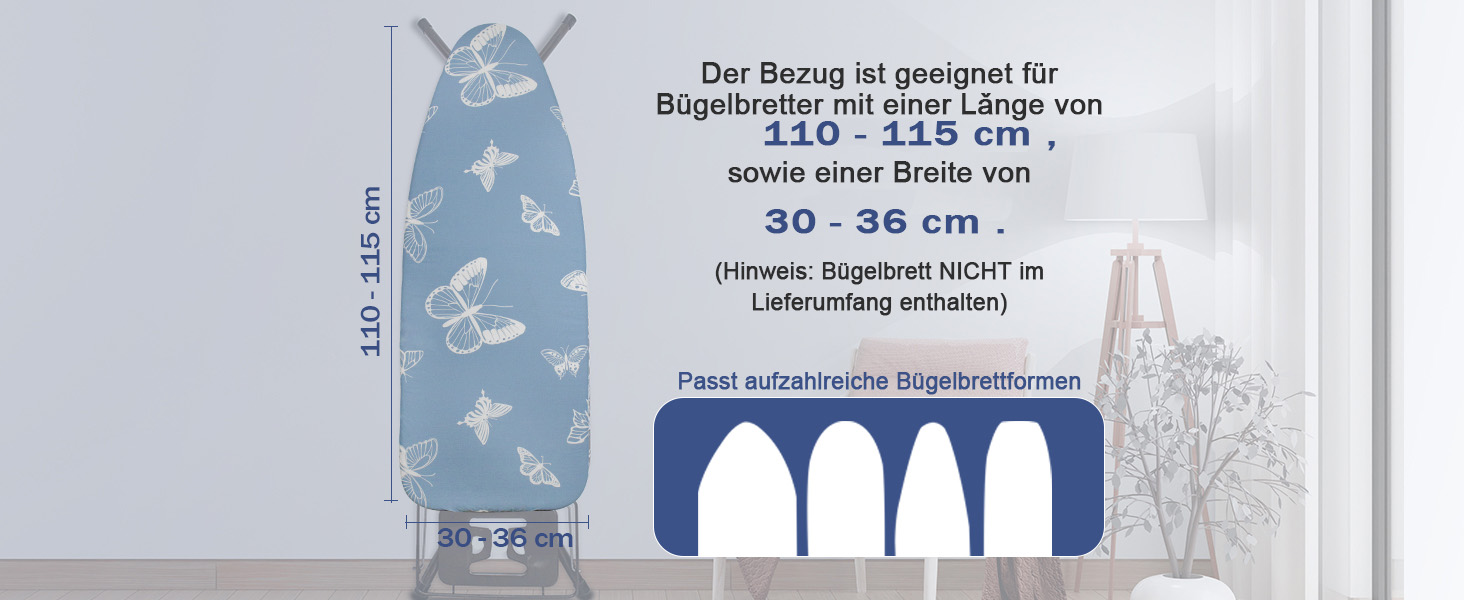 Чохол для прасувальної дошки з товстим шаром підкладки 120x40, 125x45, з еластичною стрічкою по краю, липучками, сумісний з прасувальними столами, ідеальний для парових станцій