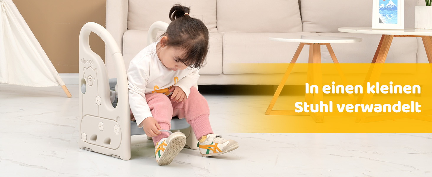 Триттхокер для дітей Onasti 2 сходинки, регульована висота, сірий. Зручний триттхокер для малюків 1.5-5 років