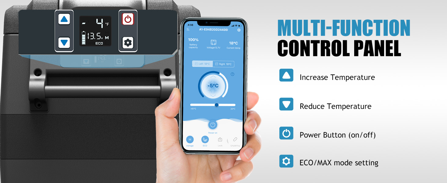 Автомобільний компресорний холодильник Alpicool NCF45 40L (-20°C до +20°C) для авто, кемпінгу, вантажівок, човнів - Чорний