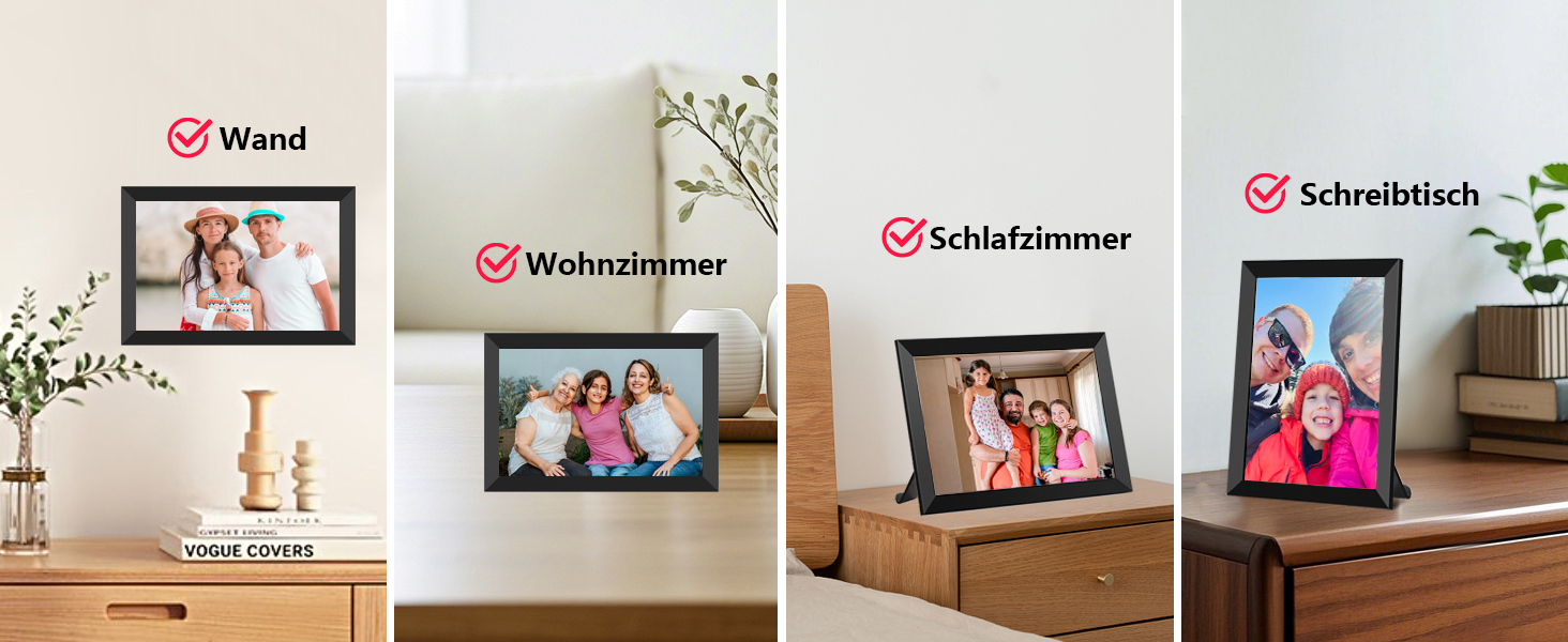 Цифровий фоторамка FRAMEO WLAN 32GB: 10.1 дюймовий Smart Cloud-фоторамка з IPS LCD сенсорним екраном та автоматичним поворотом