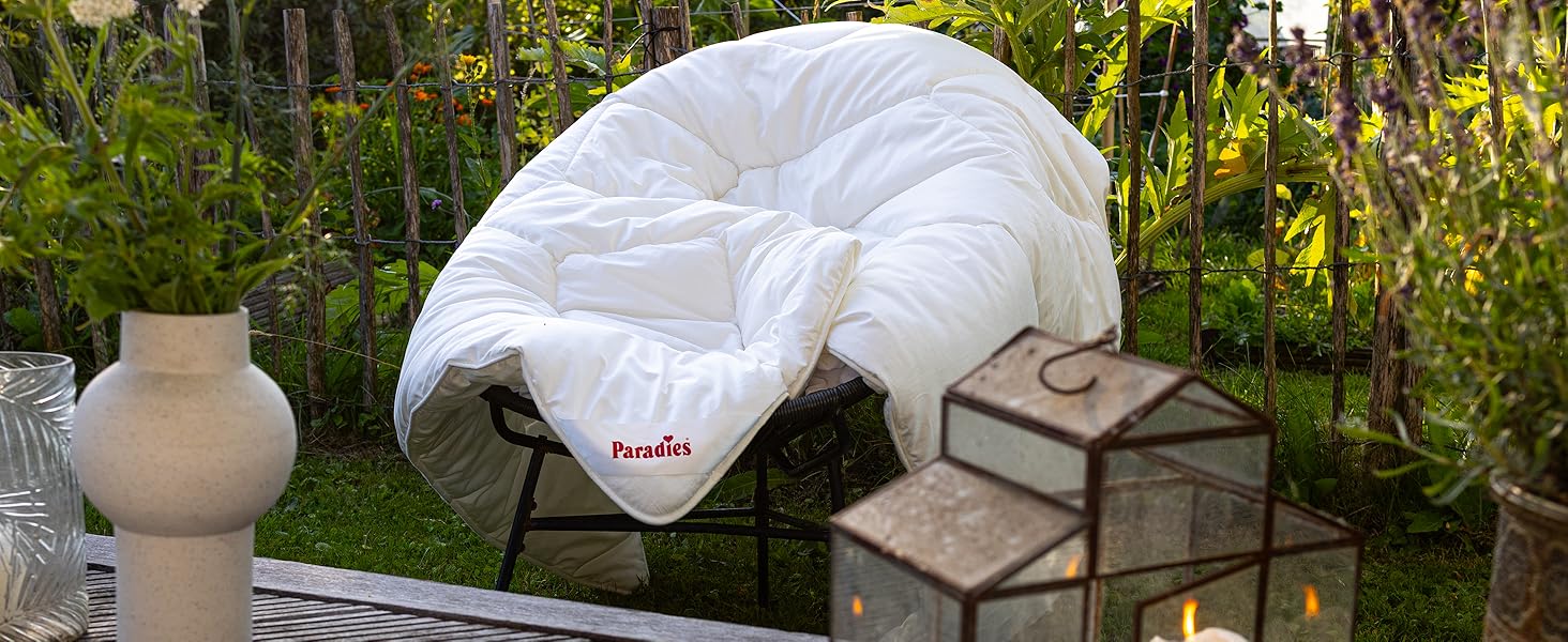 Ковдра Paradies Ganzjahresdecke 135x200 см - Prima Bio, тепла та дихаюча, стегане покривало для ліжка 135x200 см