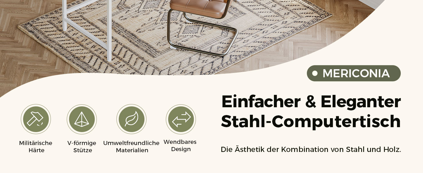 Комп'ютерний стіл Mericonia 120 см, ігровий стіл для невеликих приміщень, білий стіл для дому та офісу, стіл для студентів 120x60 см