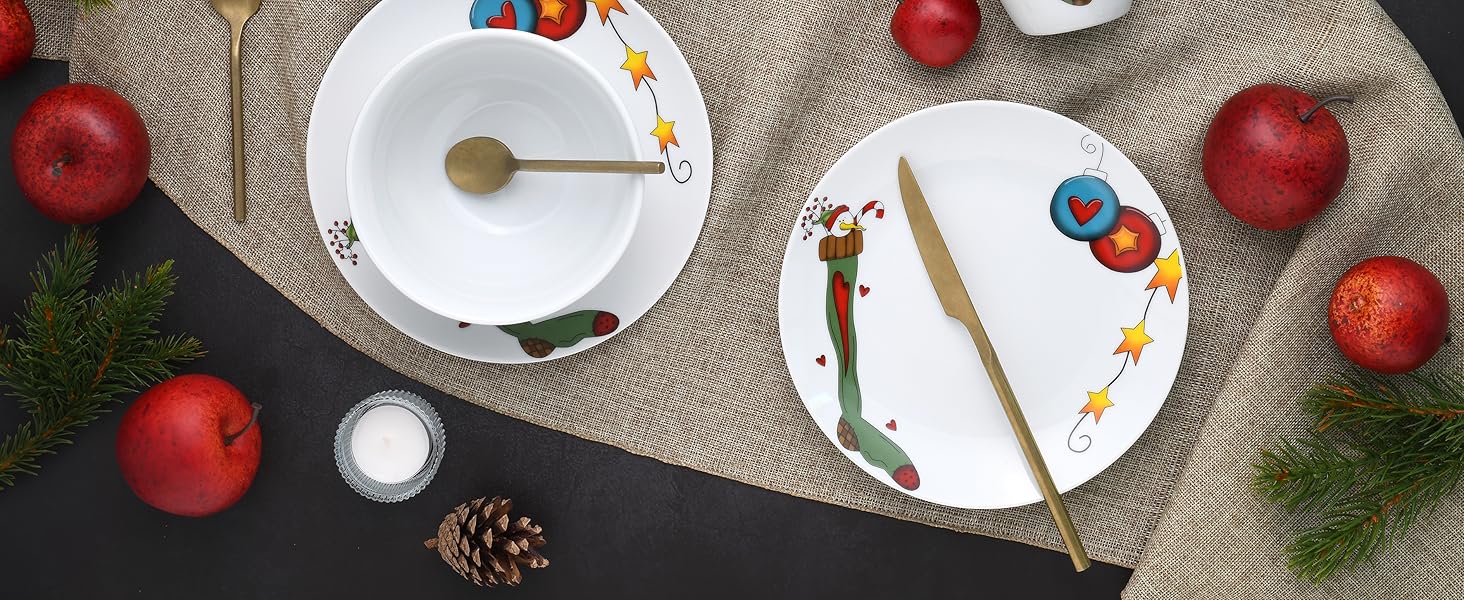 CreaTable Набір посуду Luna, 18 предметів для 6 осіб: серія, порцеляна, для сніданку, безпечний у мийці та мікрохвильовці