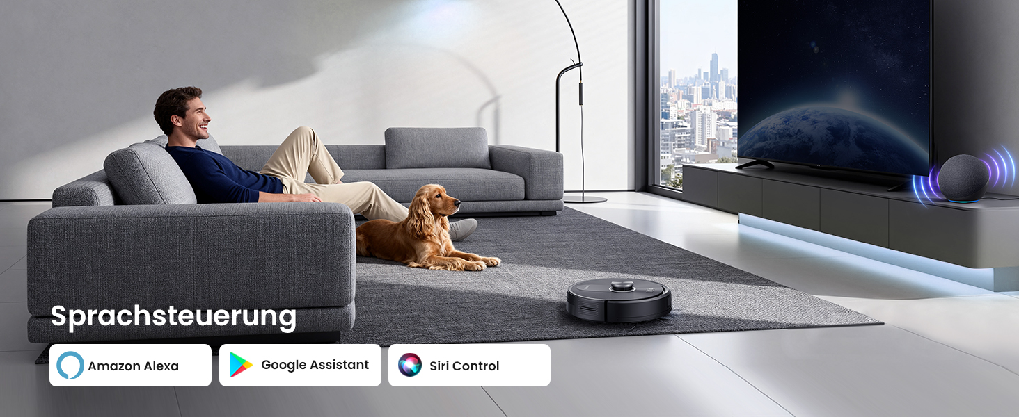 Робот-пилосос Proscenic Q10 з мокрою очисткою, 8000Pa, 200 хвилин роботи, лазерна навігація, керування через додаток, Alexa, Siri, Apple Watch, чорний