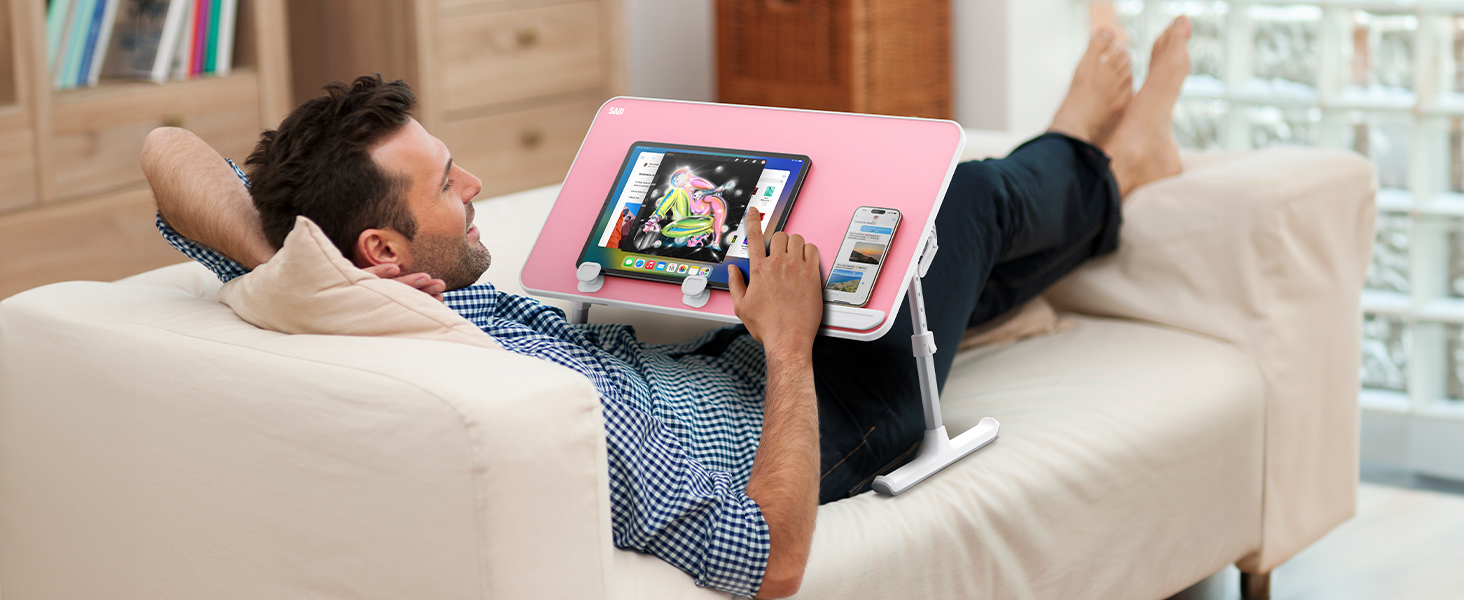 Підставка для ноутбука SAIJI, стіл для ліжка/дивану, регулювання висоти та кута нахилу, до 17