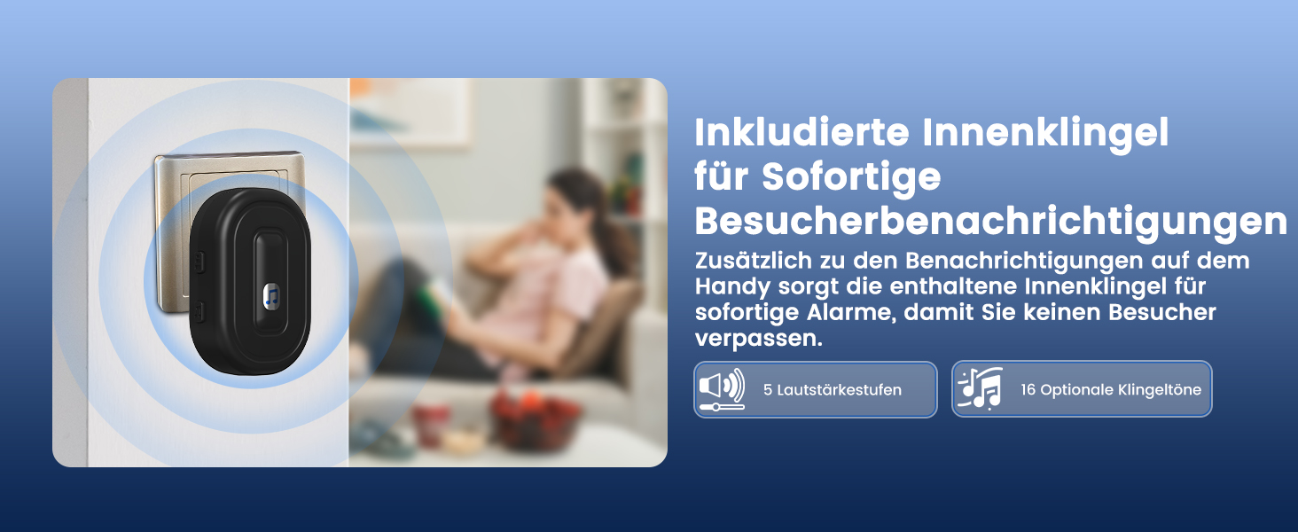 Відеодзвінок Bextgoo з подвійною камерою 2K HD, бездротовий, 10000mAh, IP67, з датчиком руху та нічним баченням