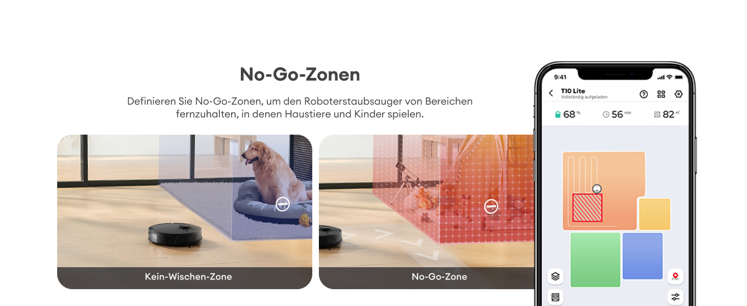 Робот-пилосос Ultenic T10 Lite з функцією миття, LiDAR-навігація, 5000Pa потужність всмоктування, 180 хвилин роботи, для шерсті тварин, килимів та твердих підлог