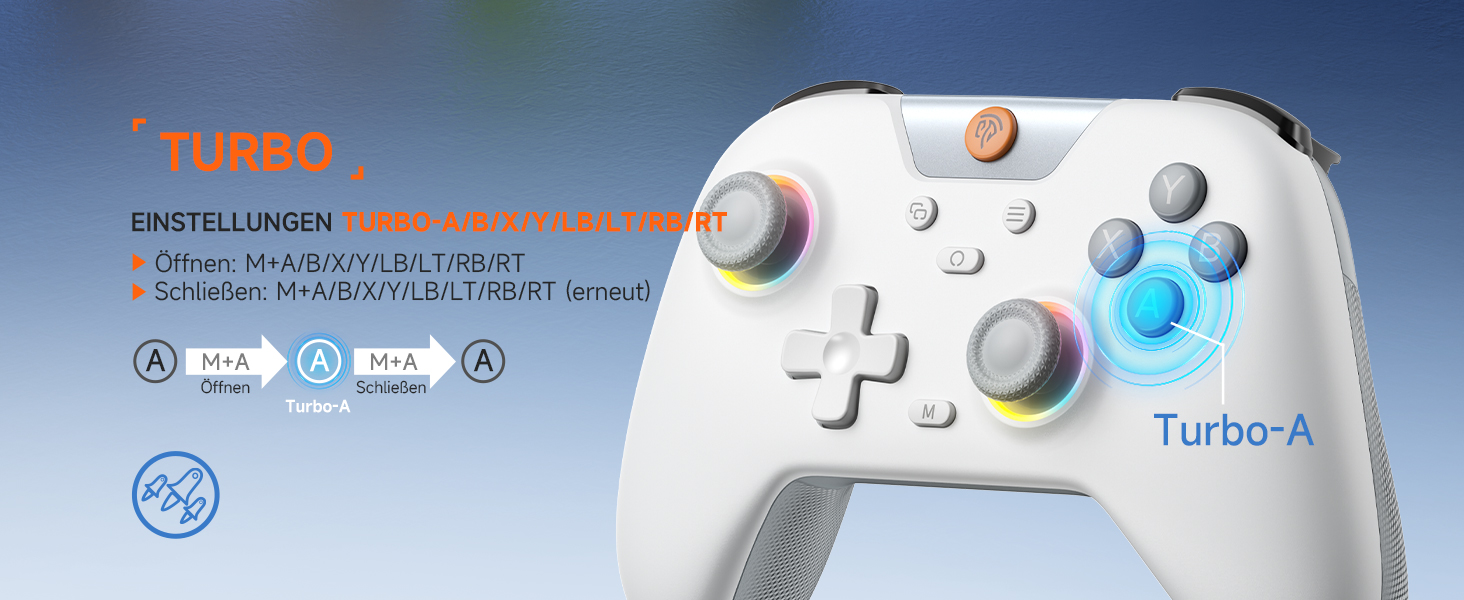 Контролер EasySMX X05 для ПК/Switch/Steam/Android з підсвічуванням RGB, бездротовий, з аналоговими джойстиками та тригерами, Bluetooth (білий)