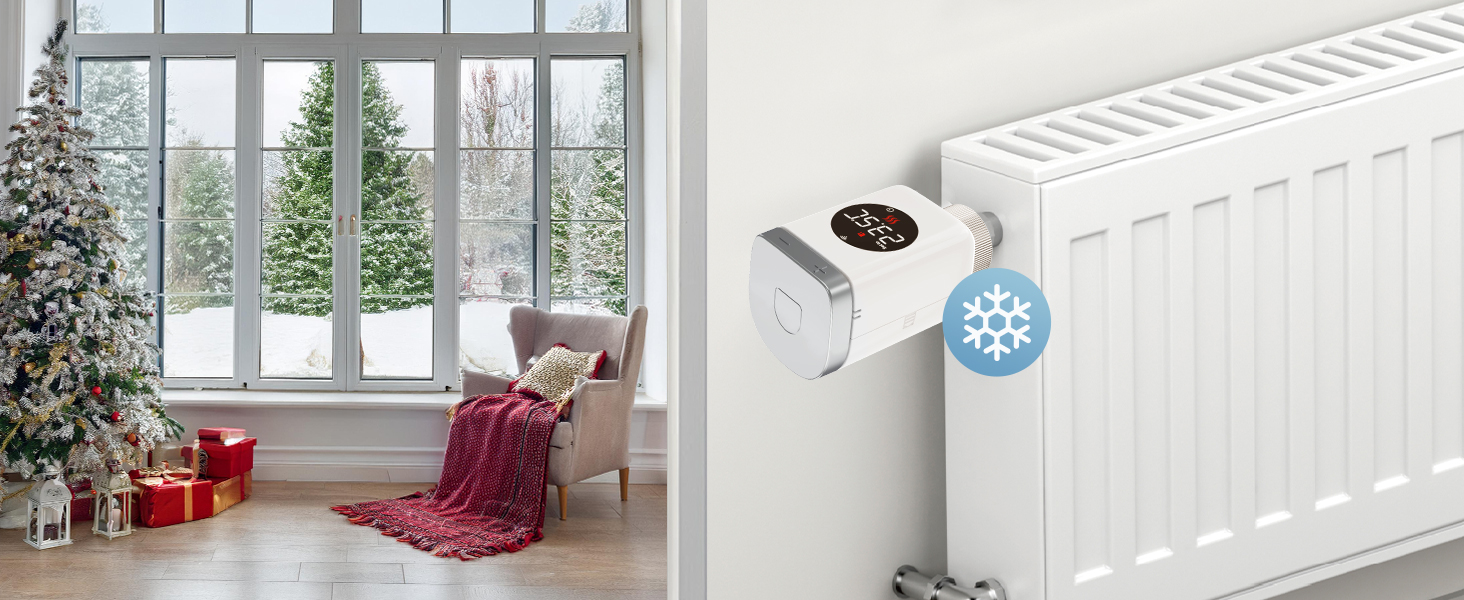 Розумний термостат для радіатора SALCAR TRV801W WiFi LCD, сумісний з Alexa та Google Home, Tuya Smart, без шлюзу