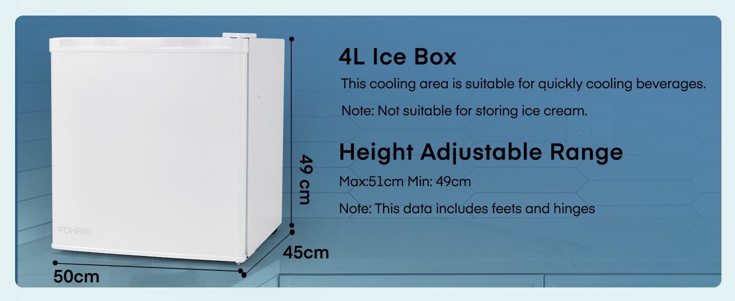 Міні-холодильник E 46L з морозильною камерою, енергоощадний, регулювання температури, білий