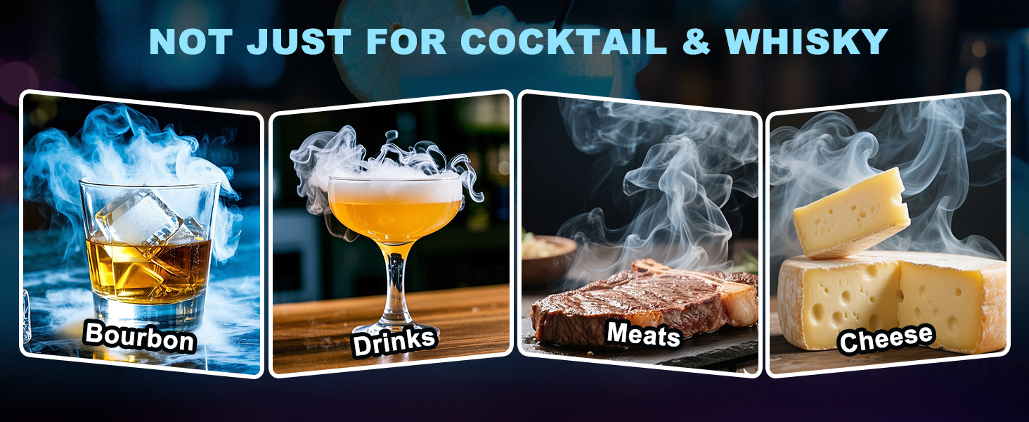 Електричний набір для димлення віскі - Saturn, з 6 дерев'яними чіпсами та каменями, форма кулі, акумулятор, для бурбону, коктейлів, подарунок для чоловіка