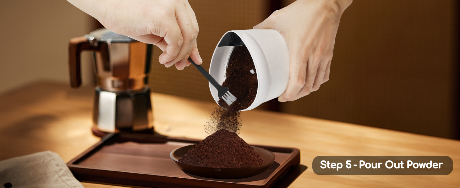 Кавомолка електрична Aigostar для кави, спецій та горіхів, нержавіюча сталь, 60г, 200 Вт, біла